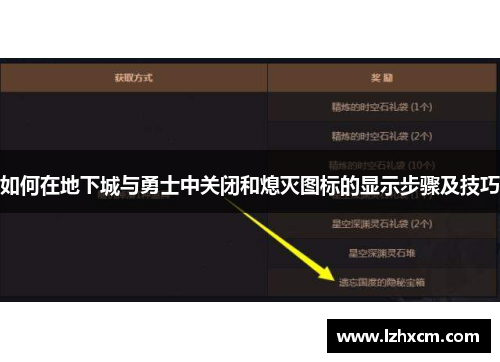 如何在地下城与勇士中关闭和熄灭图标的显示步骤及技巧